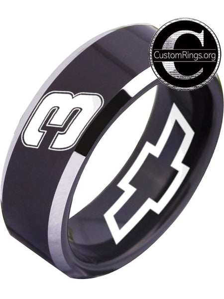 Dale Earnhardt Sr. Logo Ring Chevy Intimidator Black Silver Ring #earnhardtsr #3