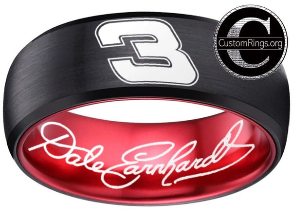 Dale Earnhardt Sr. Logo Ring Chevy Intimidator Black Red Autograph Ring #earnhardtsr #3