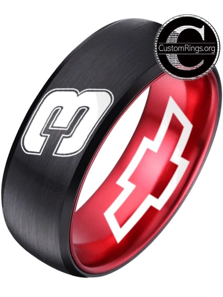 Dale Earnhardt Logo Ring Chevy Intimidator Black Red Autograph Ring #e ...