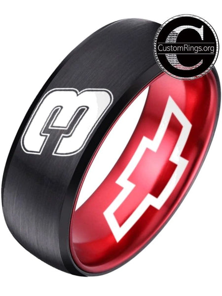 Dale Earnhardt Logo Ring Chevy Intimidator Black Red Autograph Ring #earnhardtsr #3