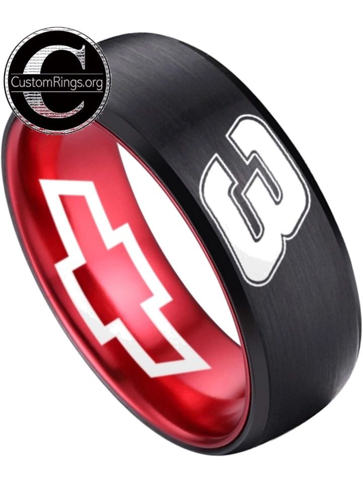 Dale Earnhardt Logo Ring Chevy Intimidator Black Red Autograph Ring #e ...