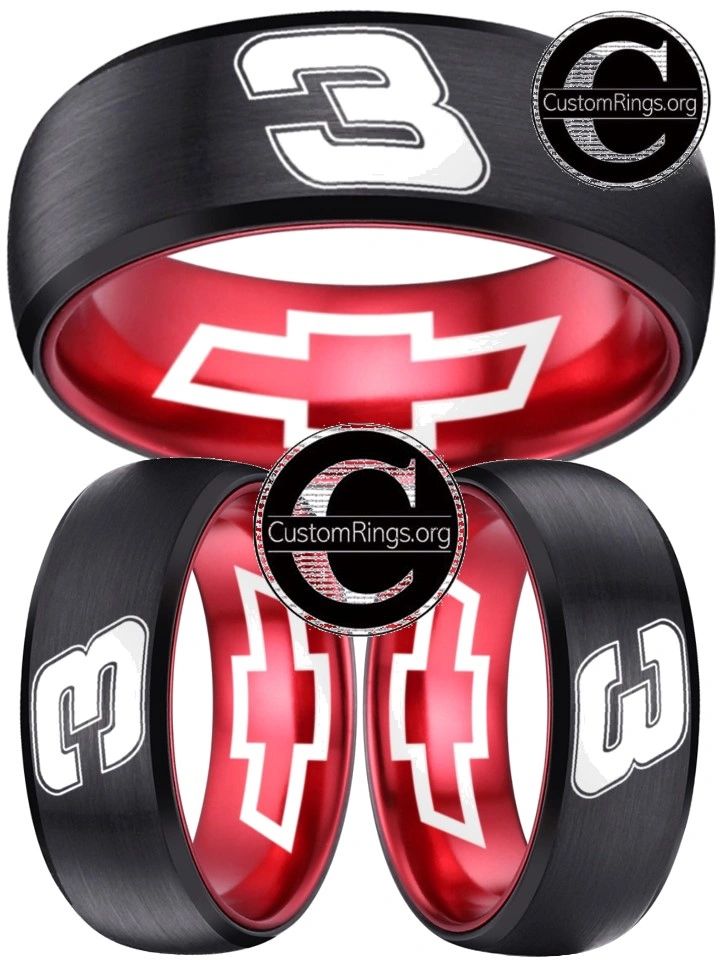 Dale Earnhardt Logo Ring Chevy Intimidator Black Red Autograph Ring #e ...