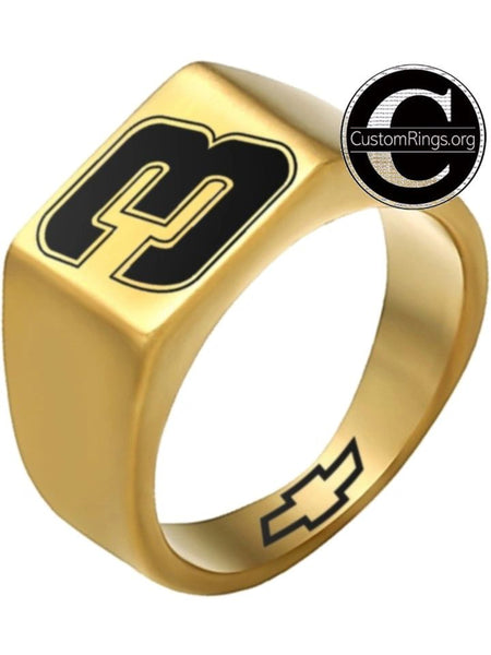 Dale Earnhardt Logo Ring Chevy Intimidator Gold Titnium Steel Band #intimidator #nascar