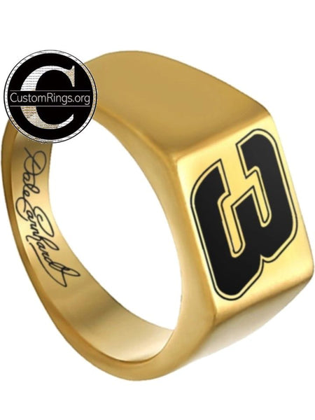 Dale Earnhardt Logo Ring Chevy Intimidator Gold Titnium Steel Ring #intimidator #nascar