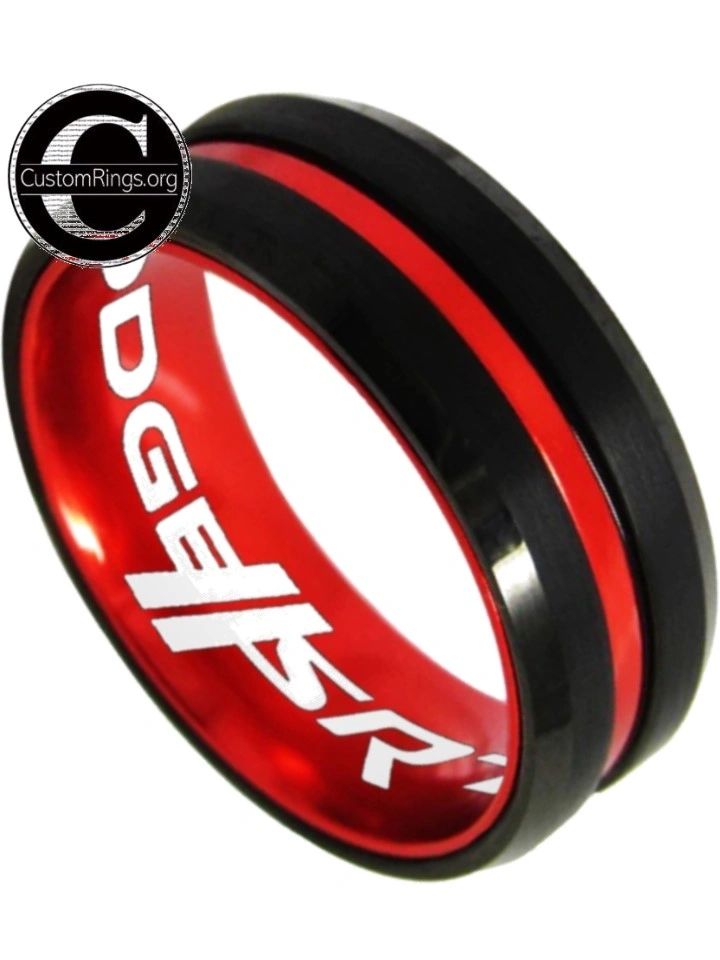 Dodge SRT Ring Dodge SRT Logo Ring Black Red Wedding Band #dodge #srt ...