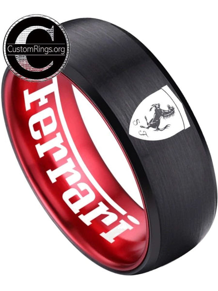 Ferrari Ring Ferrari Logo Ring Black and Red Wedding Band #ferrari #spider