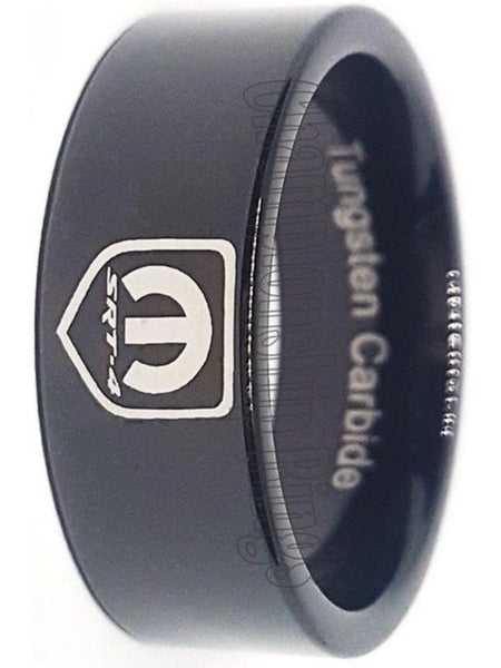 Dodge MOPAR SRT-4 Ring Wedding Band 8mm Black Tungsten Ring Sizes 6 - 15 NEW