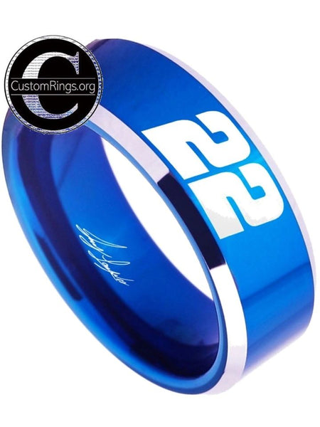 Joey Logano Ring #22 NASCAR Blue & Silver Autograph Ring #joeylogano #22