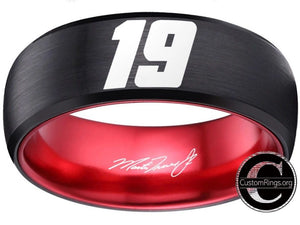 Martin Truex Jr. Ring #19 NASCAR Black & Red Autograph Ring #truexjr #19