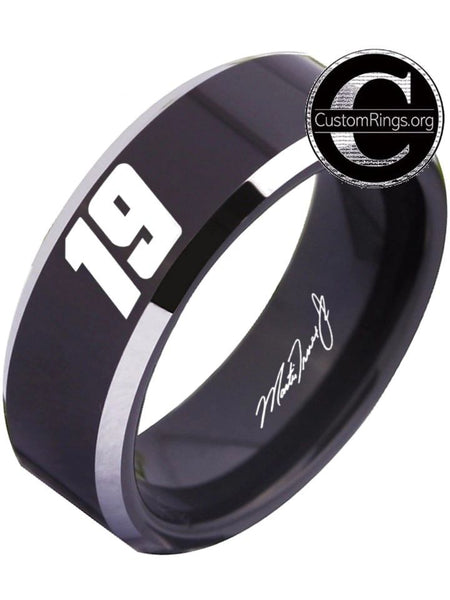 Martin Truex Jr. Ring #19 NASCAR Black & Silver Autograph Ring #truexjr #19