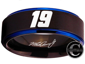 Martin Truex Jr. Ring #19 NASCAR Black & Blue Autograph Ring #truexjr #19