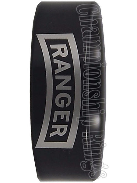 US Army Ranger Ring Black 8mm Tungsten Wedding Band Army Soldier Ranger Ring